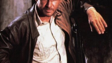 Harrison Ford as Indiana Jones in iconic action scene