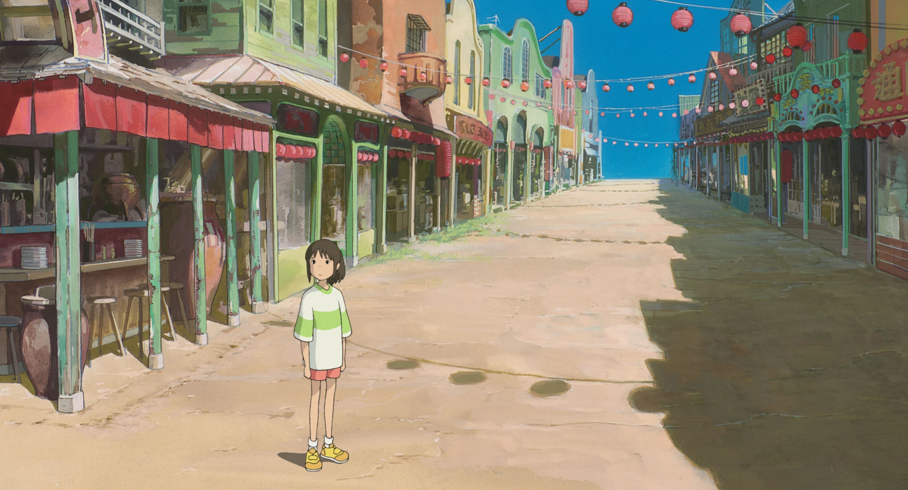 Chihiro in Spirited Away walking through spirit world