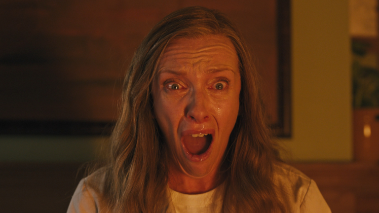 Toni Collette screaming scene from Hereditary horror movie